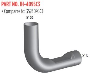 International 90 degree Exhaust Elbow 5 OD - 5 ID