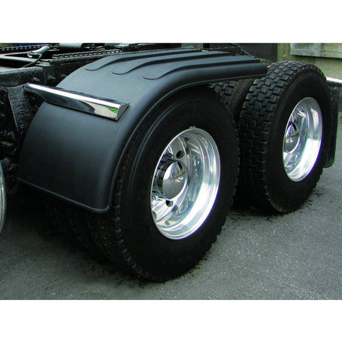 66" Black Polyethylene Half Fender - Rolled Edge